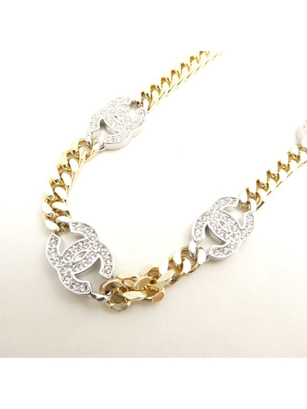 ★SOLD★ Chanel a Necklace 1 Piece CC Logo Lightstone - Picture 2 of 7